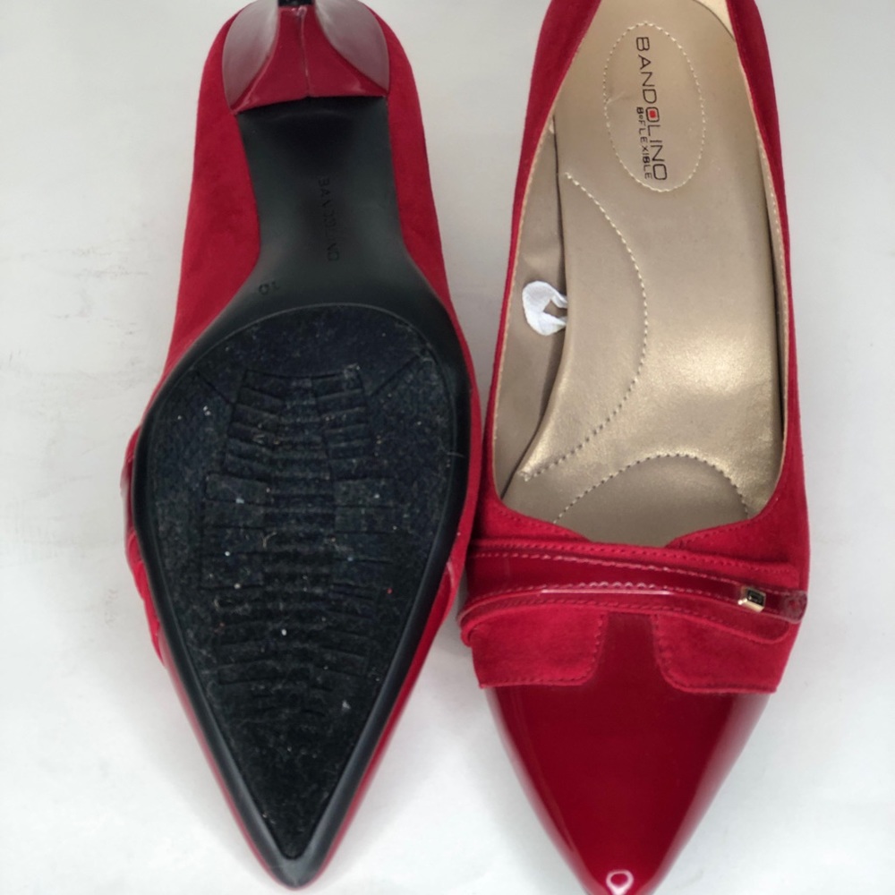 Red Suede and Patent leather Bandolinos size 10 - Picture 4 of 5